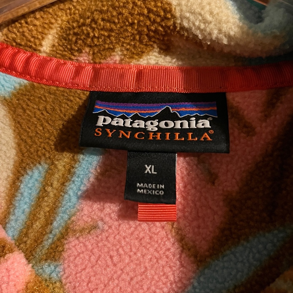 Patagonia Blue and Brown Synchilla Fleece XL - Picture 3 of 5